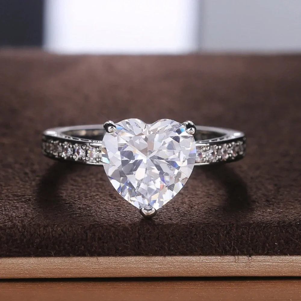 925 STERLING SILVER HEART RING - Picture 1 of 4